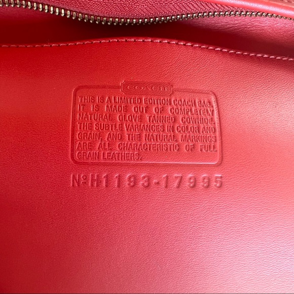 Coach Limited Edition Red Vermillion Madison Satchel #17995 - Picture 7 of 7